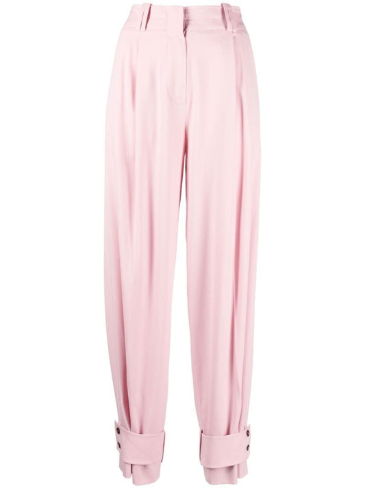 Pink High-waisted Tapered Trousers