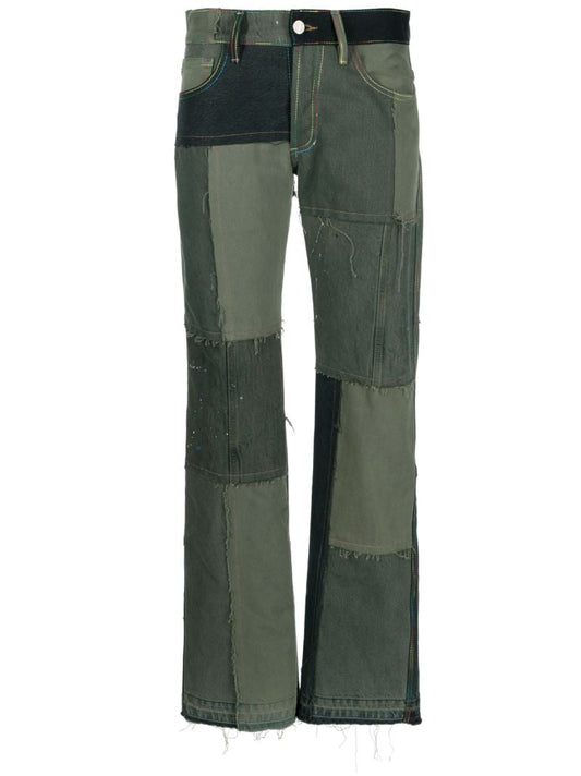 Green Upcycled Straight-leg Jeans