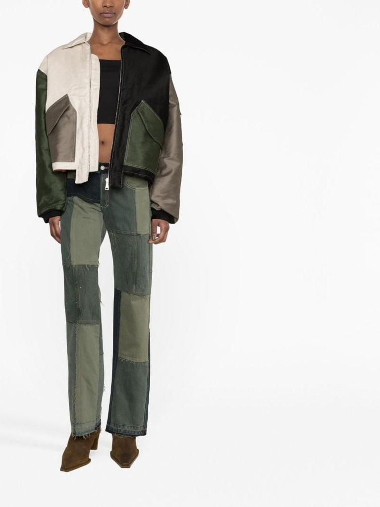 Green Upcycled Straight-leg Jeans