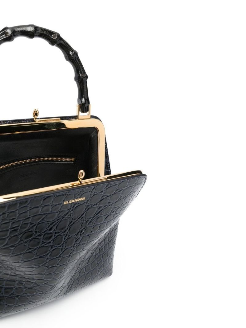 Blue Goji Small Mock Croc Leather Tote Bag