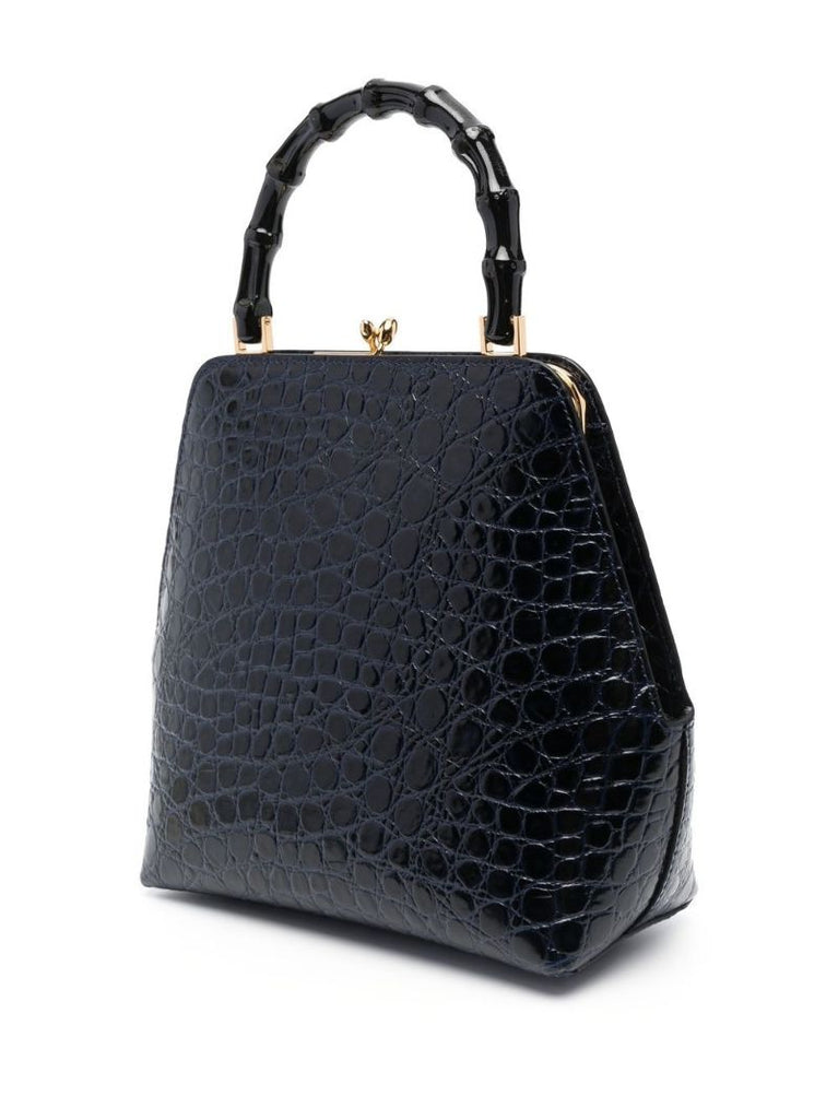 Blue Goji Small Mock Croc Leather Tote Bag