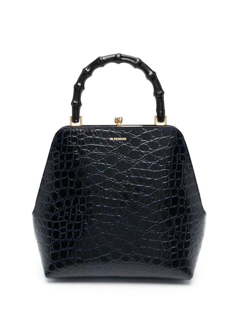 Blue Goji Small Mock Croc Leather Tote Bag