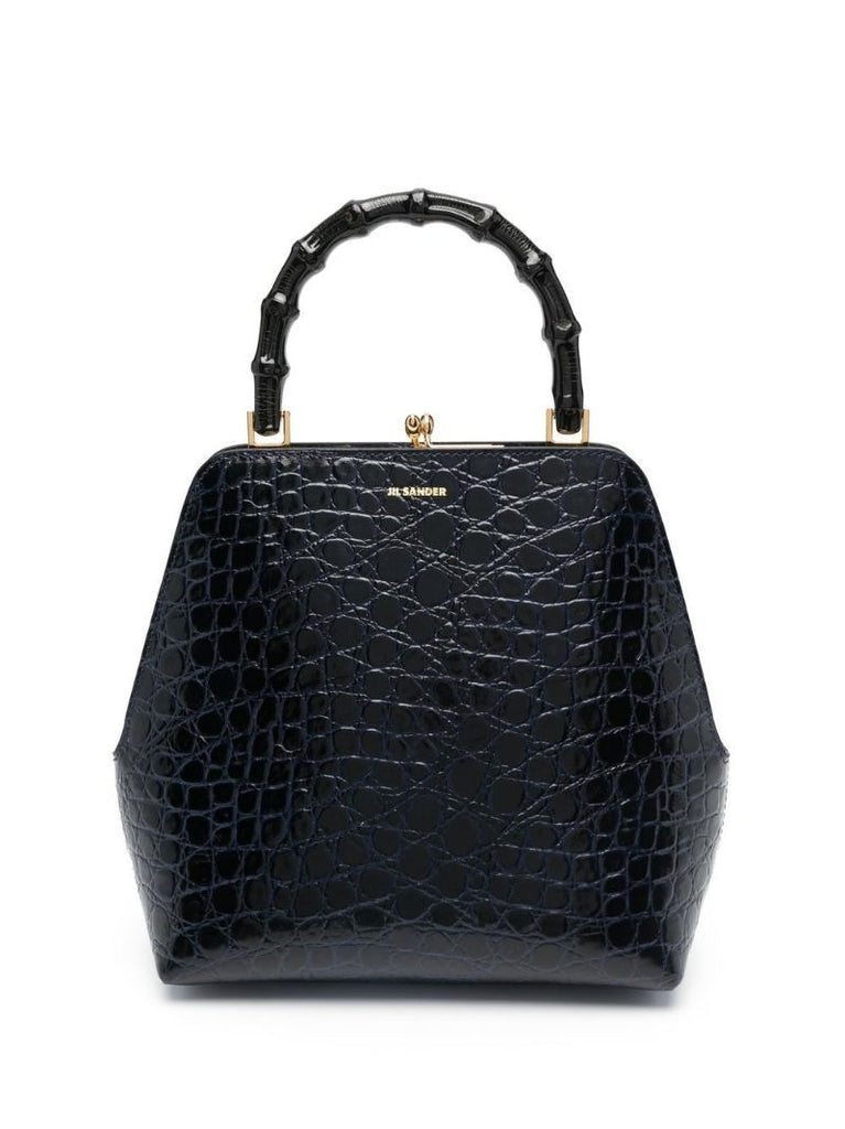 Blue Goji Small Mock Croc Leather Tote Bag