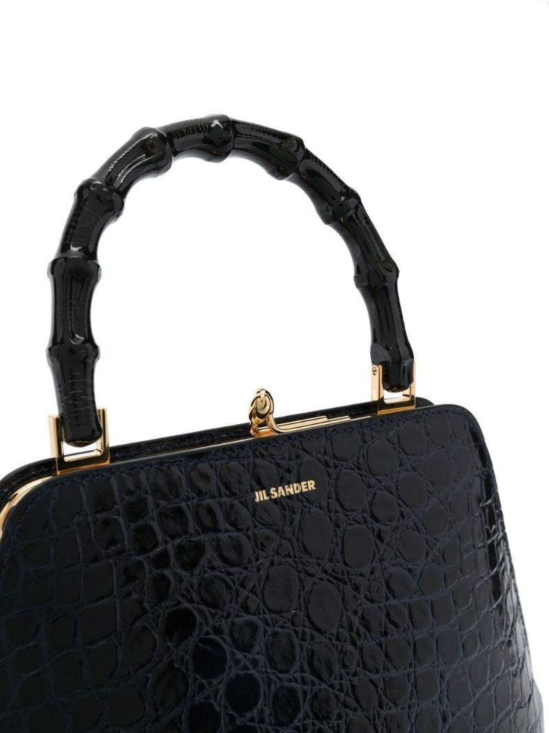 Blue Goji Small Mock Croc Leather Tote Bag