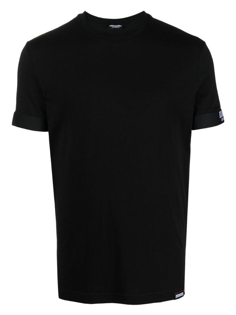 Black Logo Print Cotton T-shirt