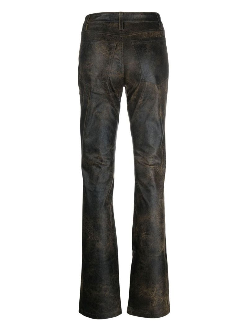 Black Cracked Vegan Leather Trousers