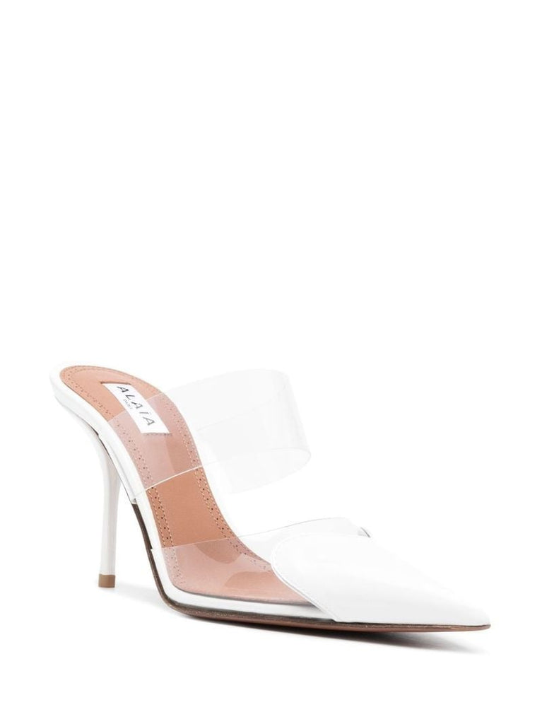 White CÃ_x0085_â_x0080__x009c_ur 110 Leather Mules