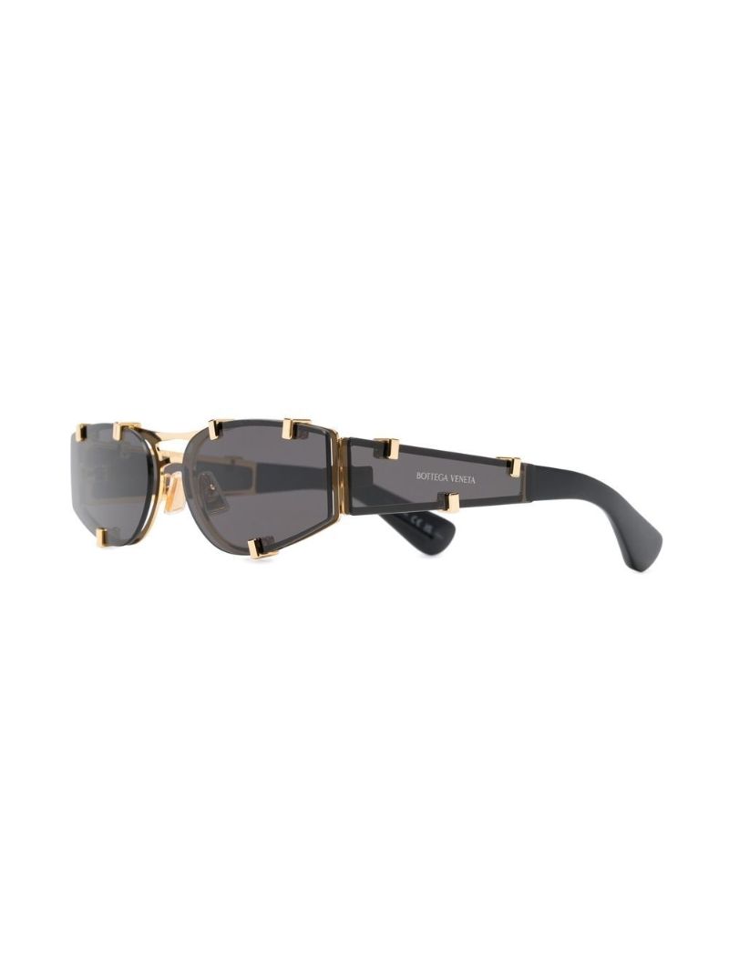 Black Grip Rectangle Sunglasses