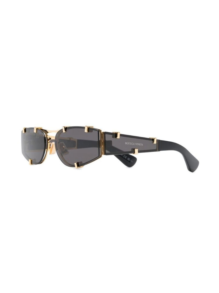 Black Grip Rectangle Sunglasses