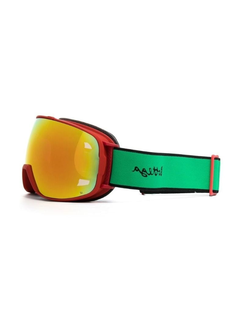 Red Mirrored Ski Goggles