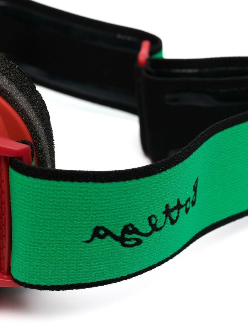 Red Mirrored Ski Goggles