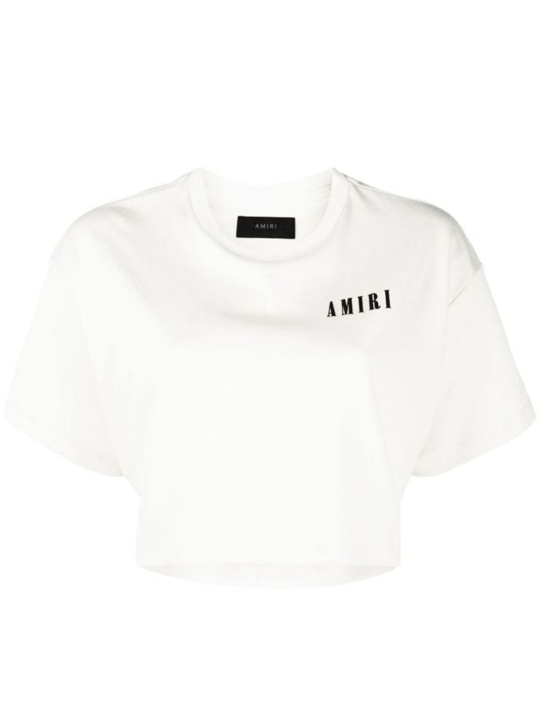 Neutral Logo Print Cropped T-shirt