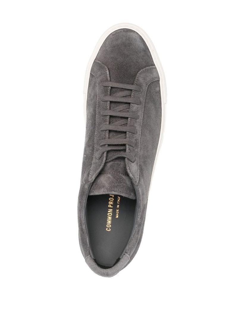 Grey Achilles Low Top Suede Sneakers
