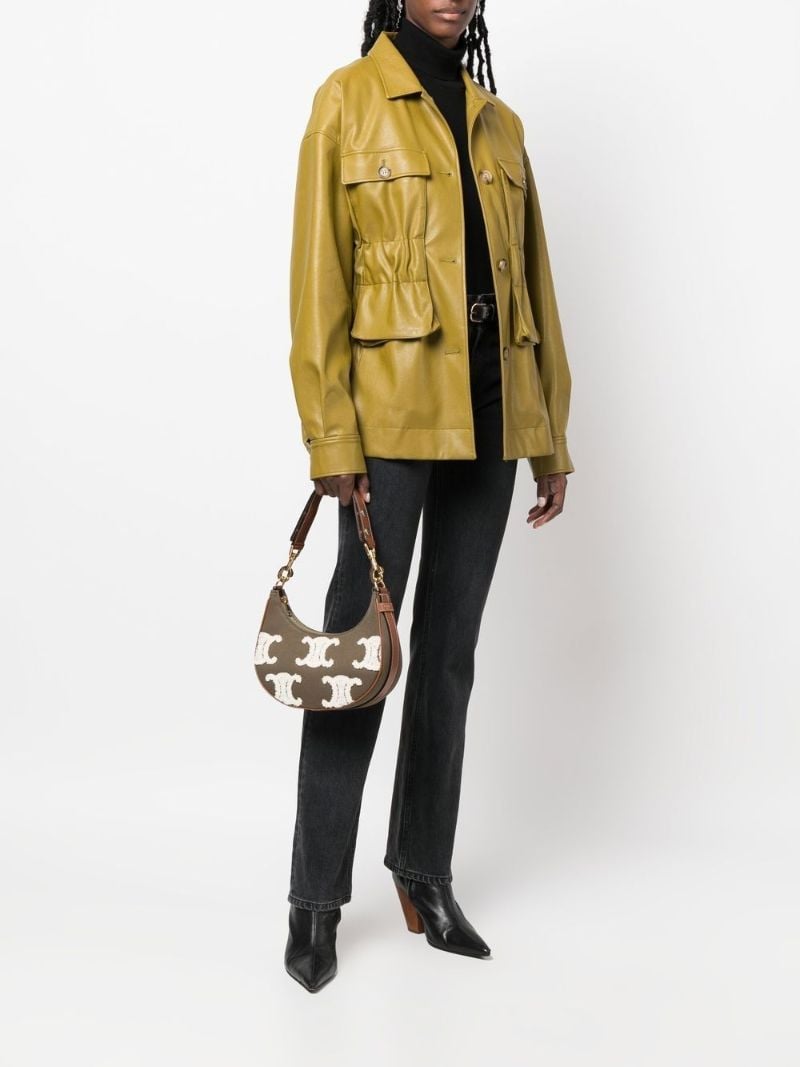 Green Ava Embroidered Shoulder Bag