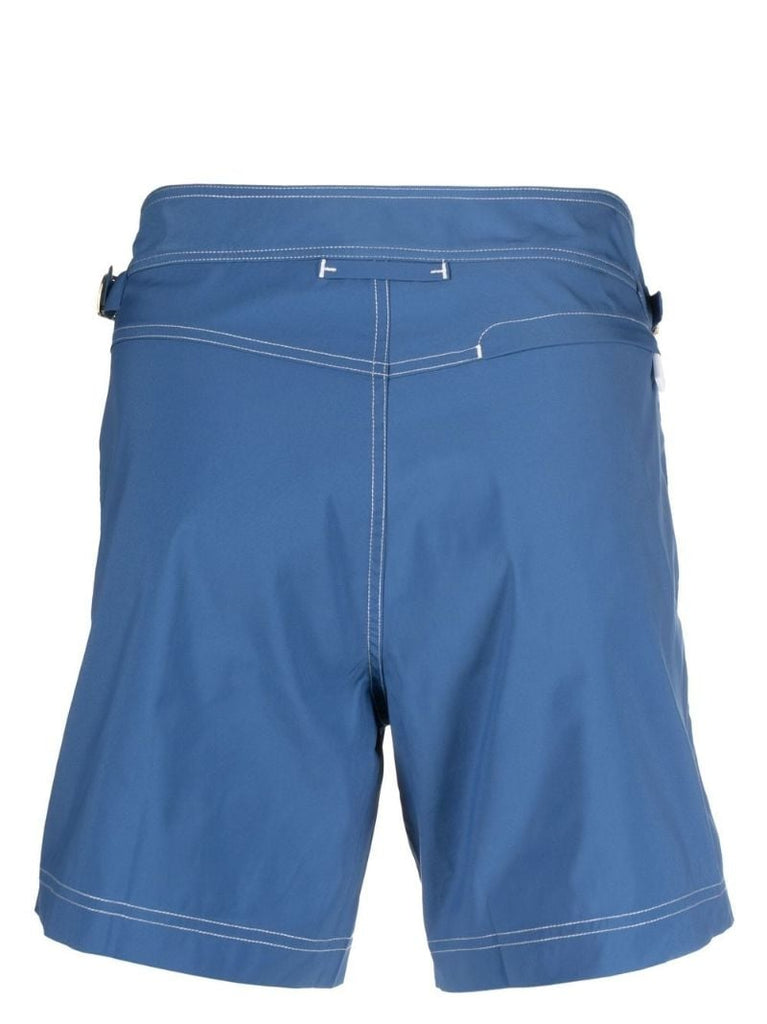 Blue Straight-leg Swim Shorts