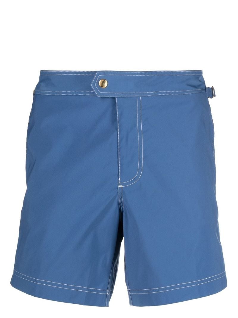 Blue Straight-leg Swim Shorts