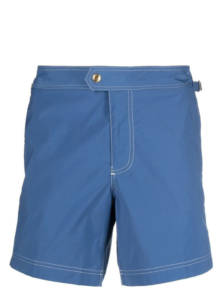 Blue Straight-leg Swim Shorts