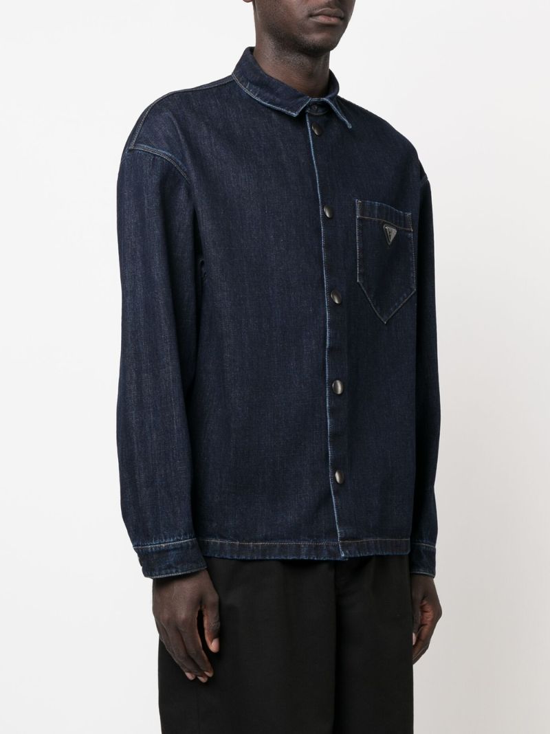 Blue Logo Patch Denim Shirt