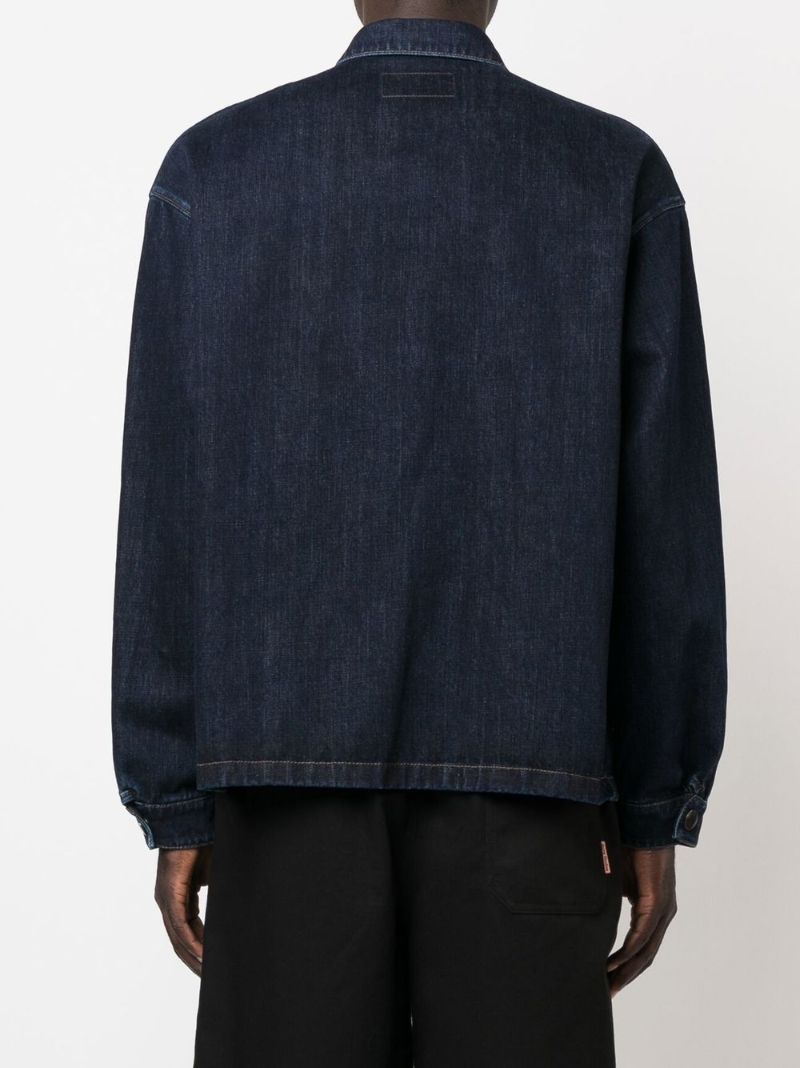 Blue Logo Patch Denim Shirt