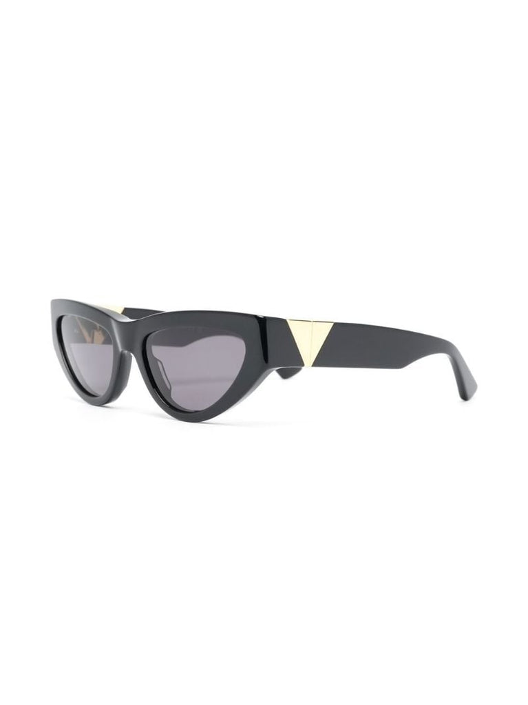 Black Logo Plaque Cat Eye Sunglasses