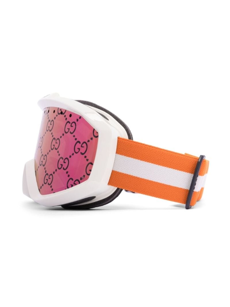 White Logo Print Ski Mask