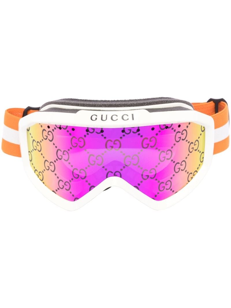White Logo Print Ski Mask