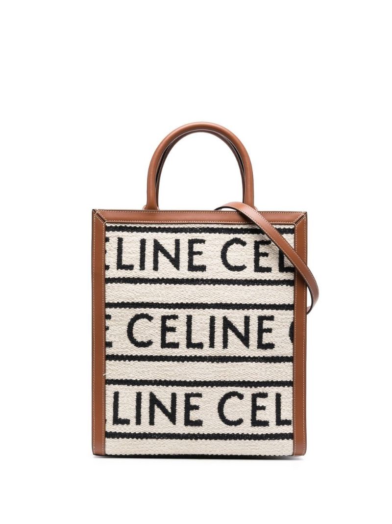 White Vertical Cabas Small Tote Bag