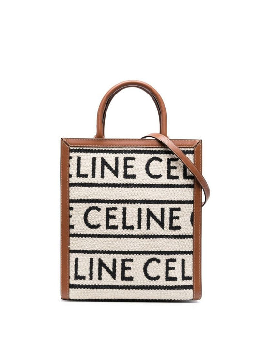 White Vertical Cabas Small Tote Bag