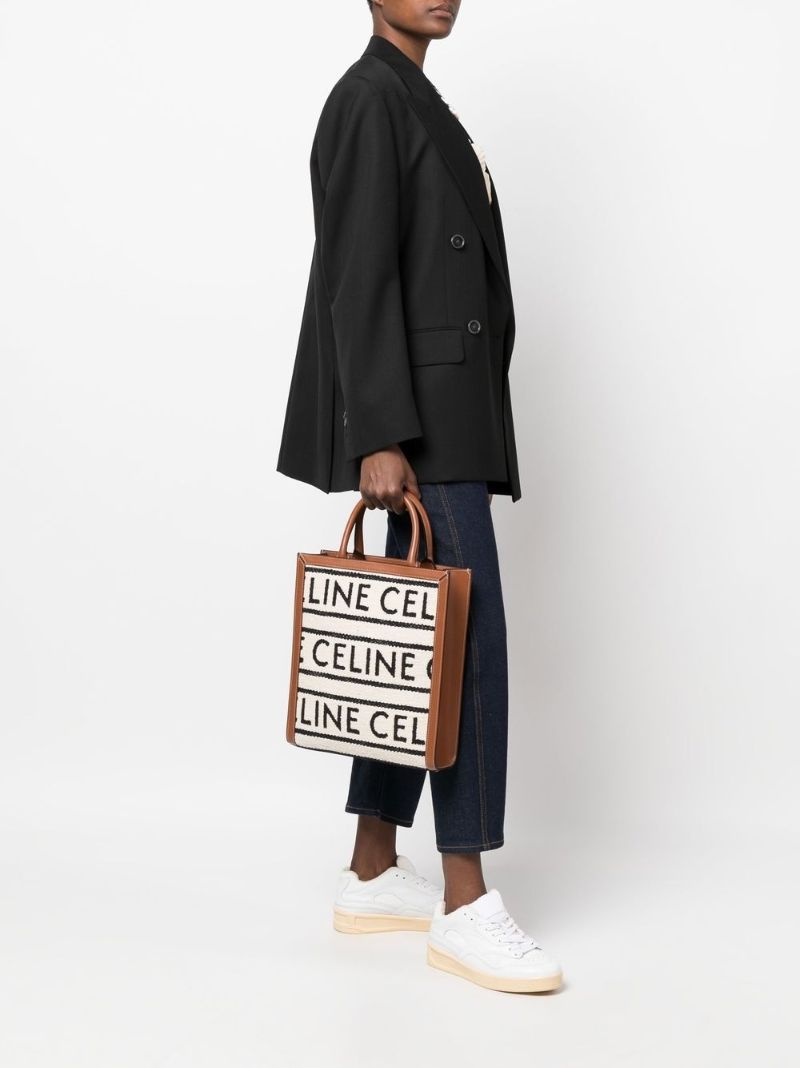 White Vertical Cabas Small Tote Bag