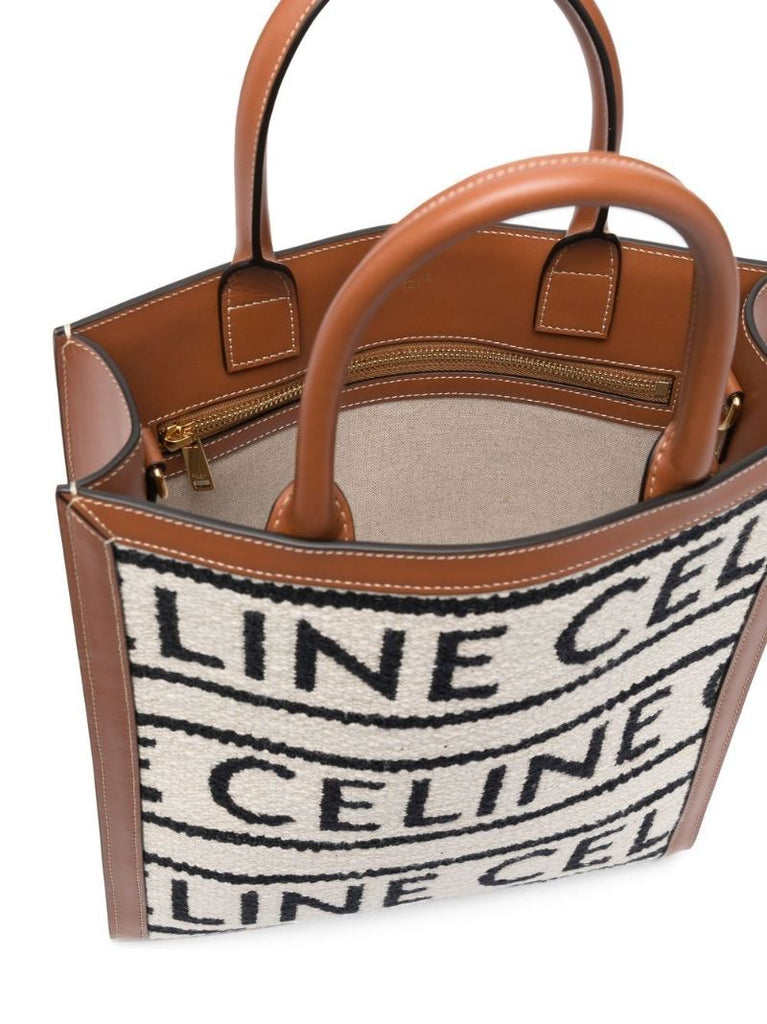 White Vertical Cabas Small Tote Bag