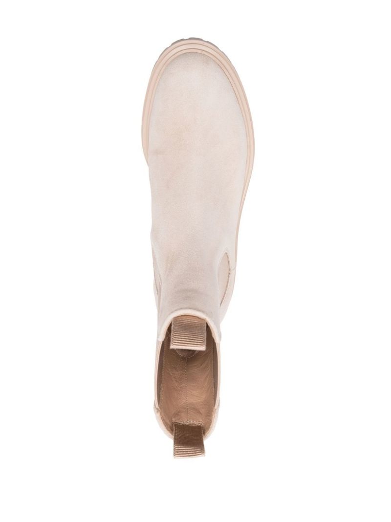 Neutral Suede Chelsea Boots