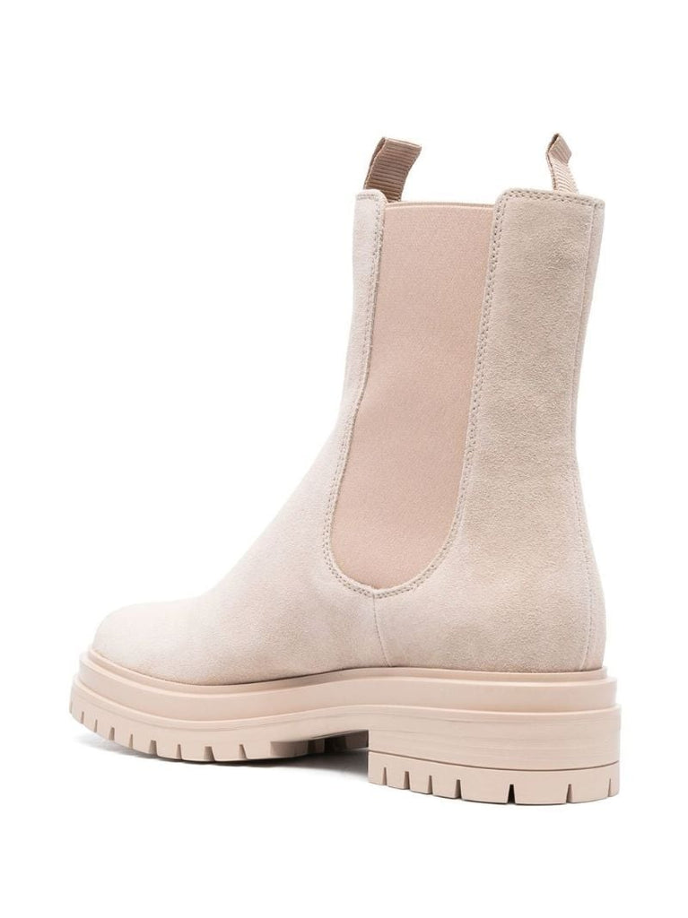 Neutral Suede Chelsea Boots