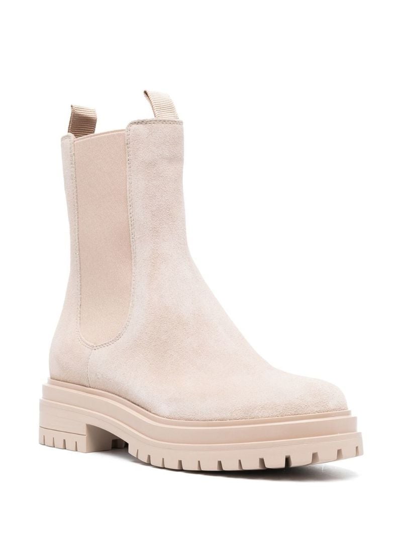 Neutral Suede Chelsea Boots