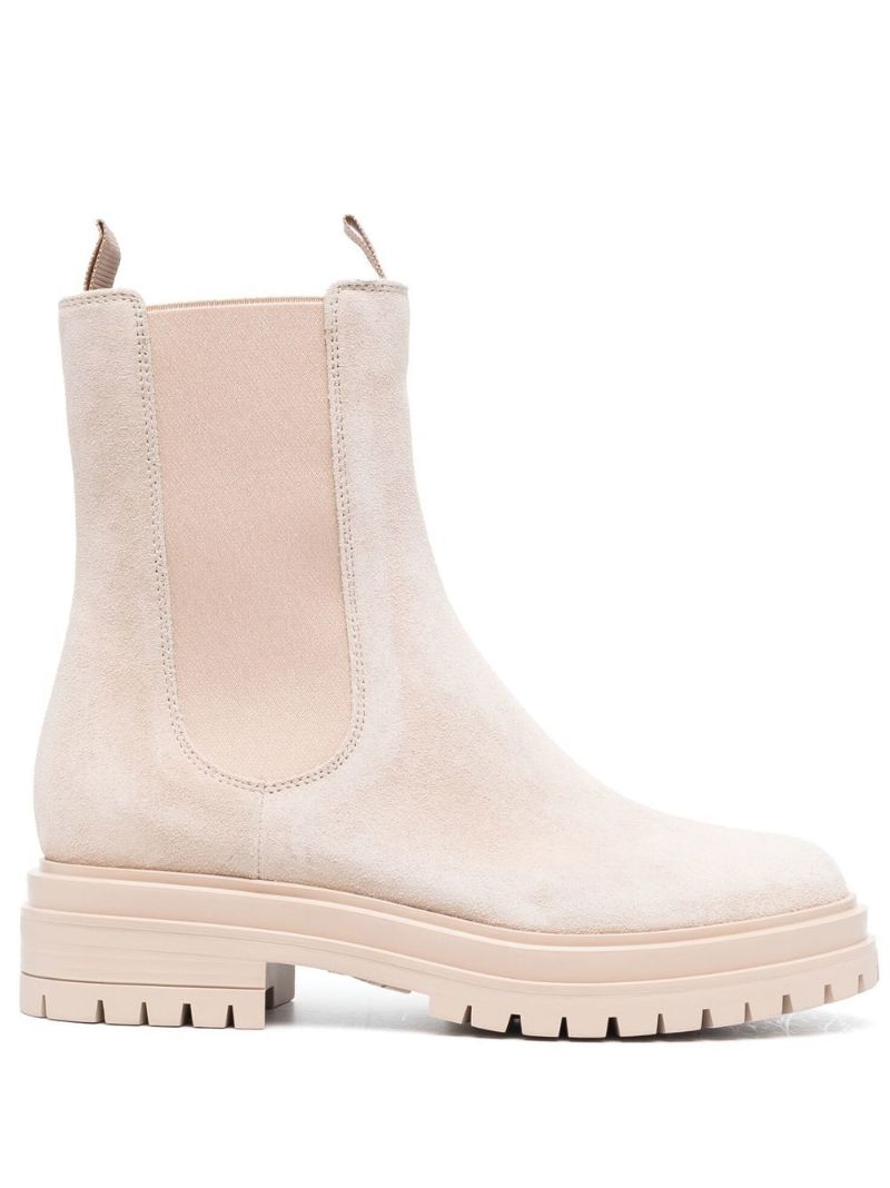 Neutral Suede Chelsea Boots