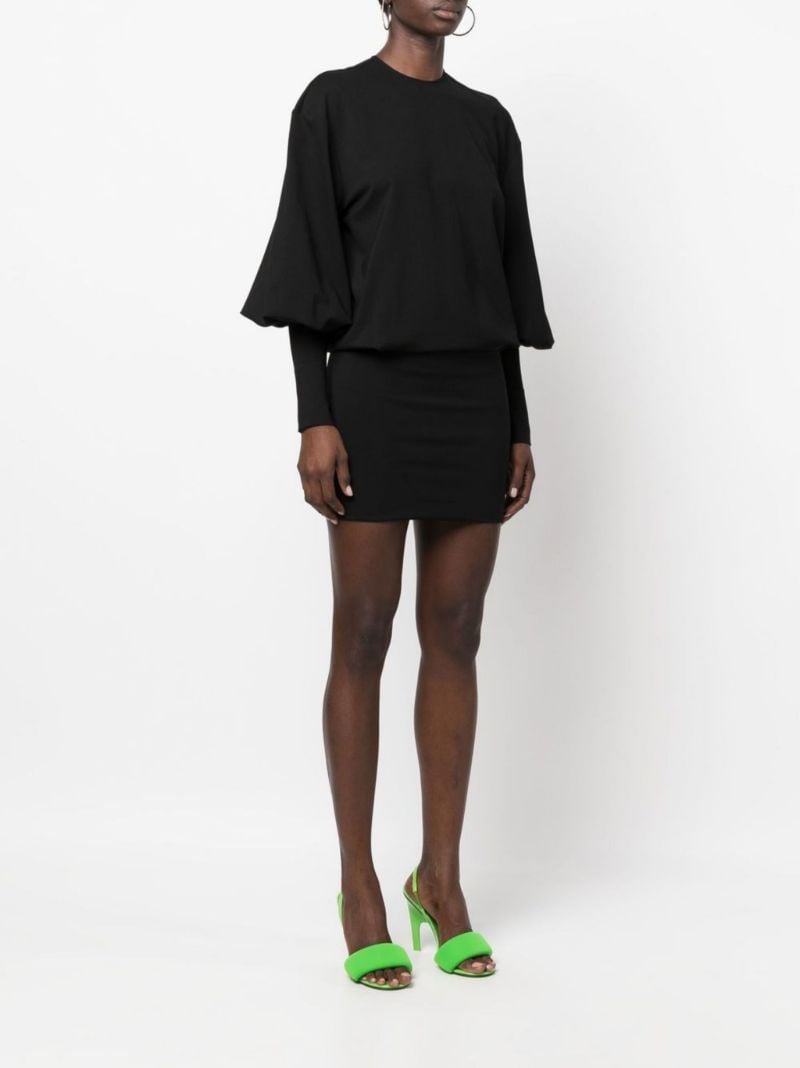 Black Karlie Puff Sleeve Mini Dress