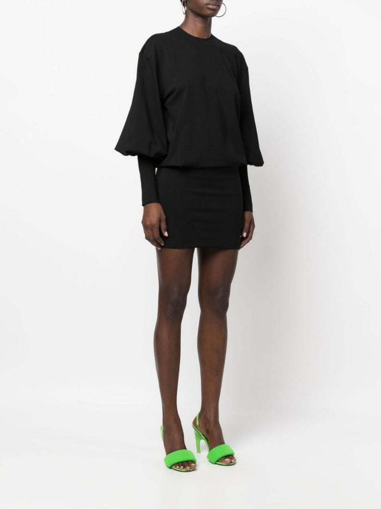 Black Karlie Puff Sleeve Mini Dress