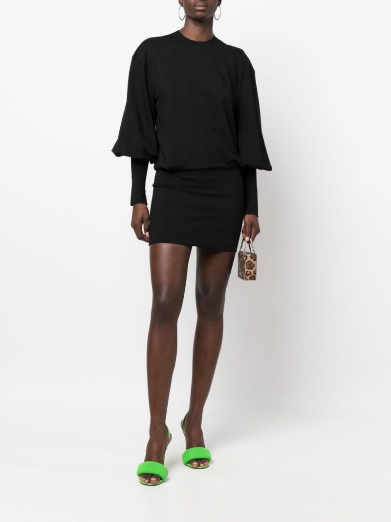Black Karlie Puff Sleeve Mini Dress