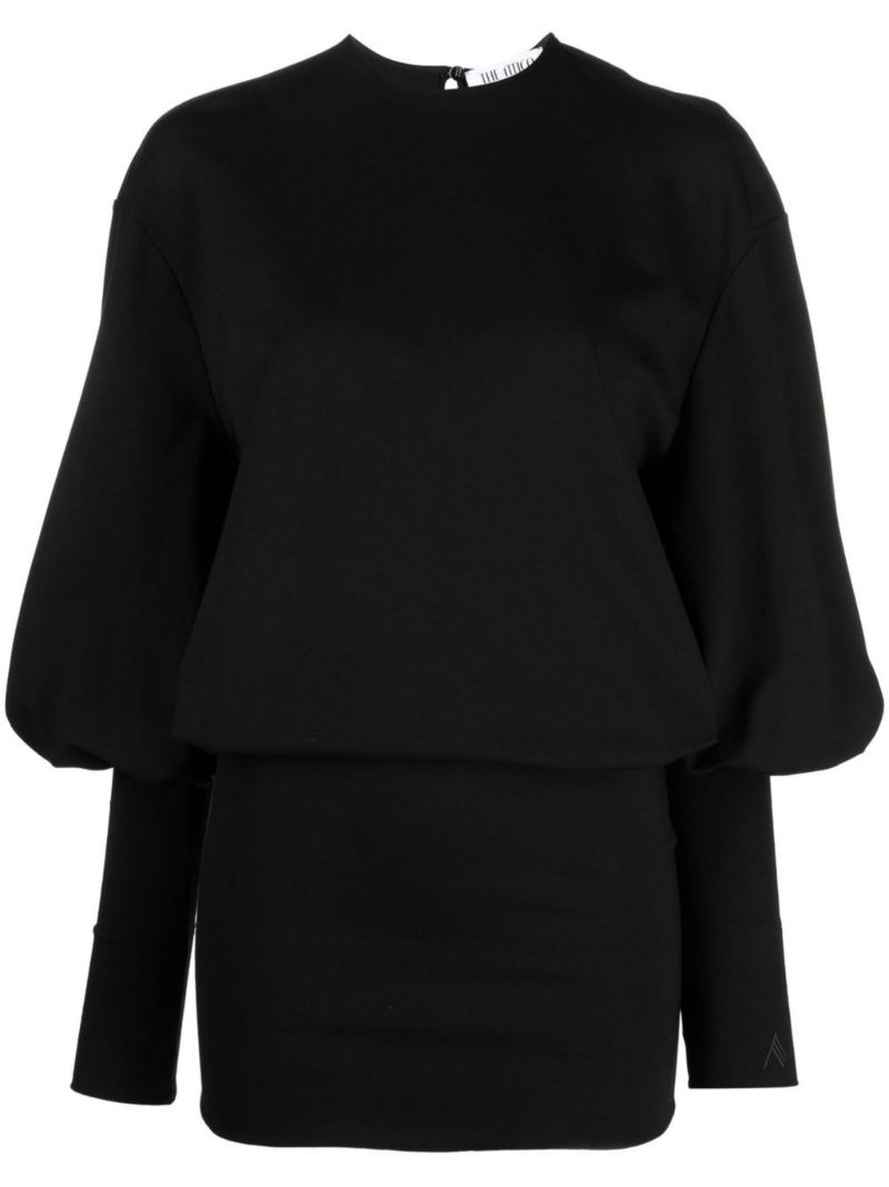 Black Karlie Puff Sleeve Mini Dress