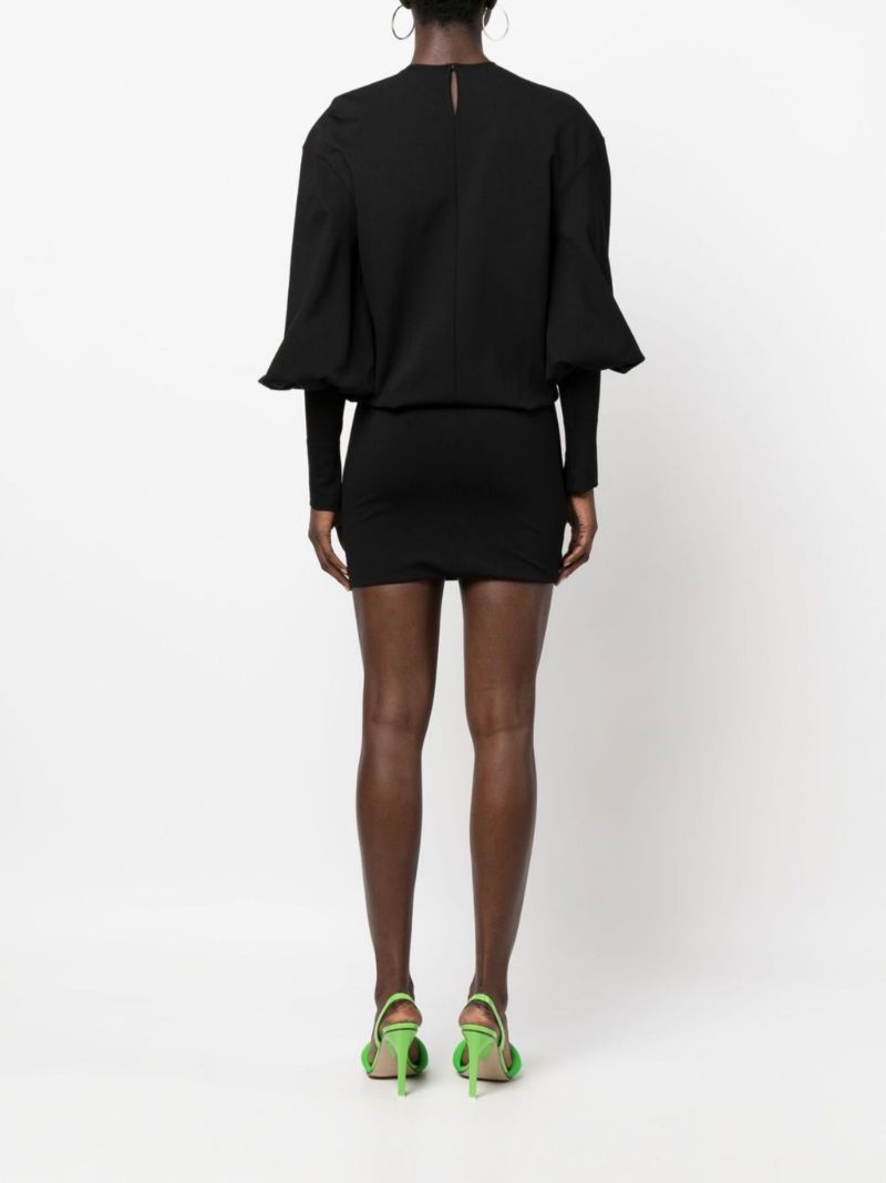 Black Karlie Puff Sleeve Mini Dress