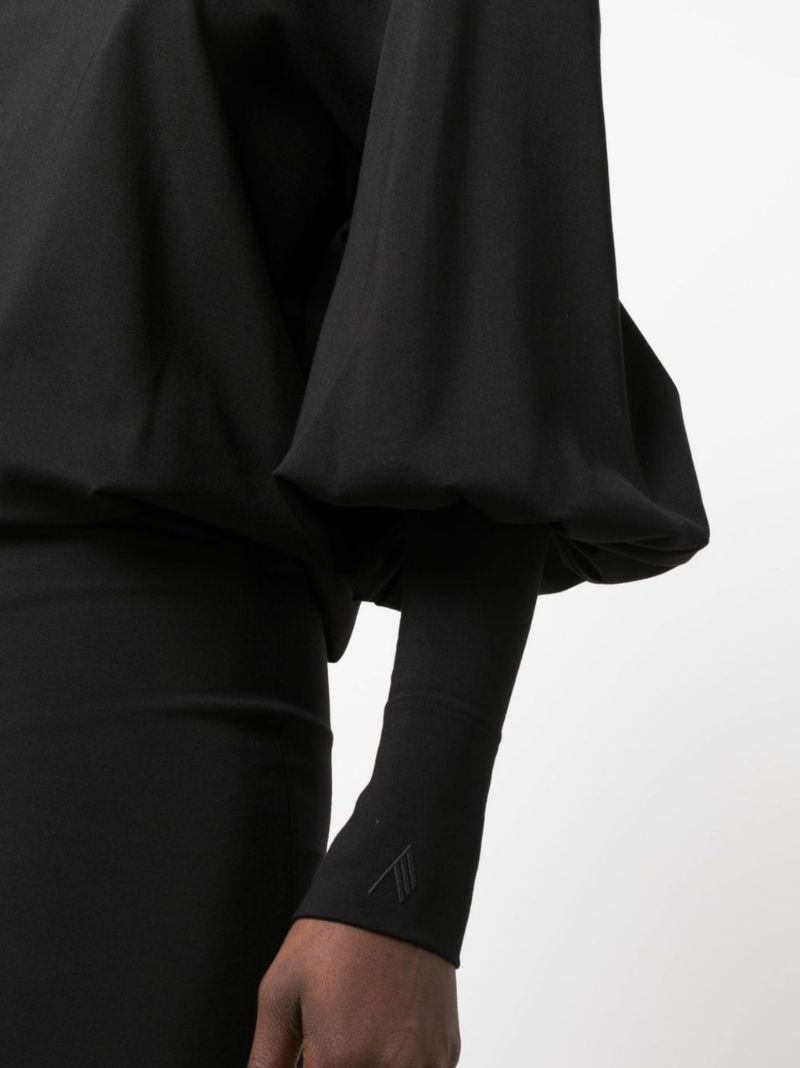 Black Karlie Puff Sleeve Mini Dress