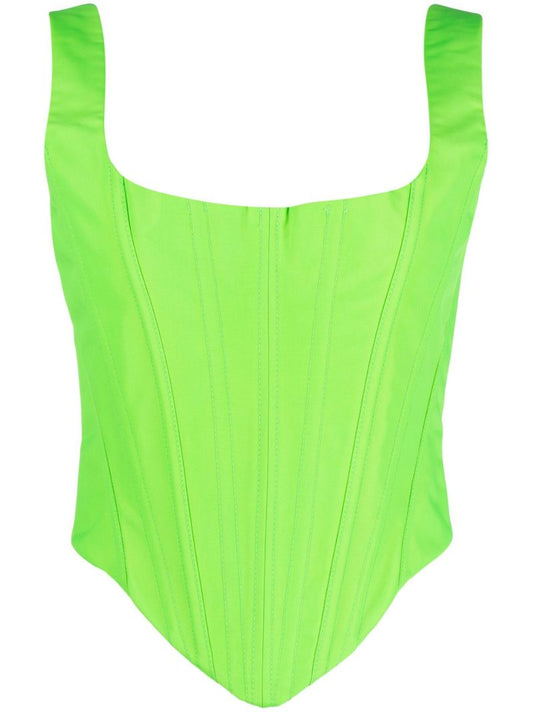 Green Sleeveless Corset Top