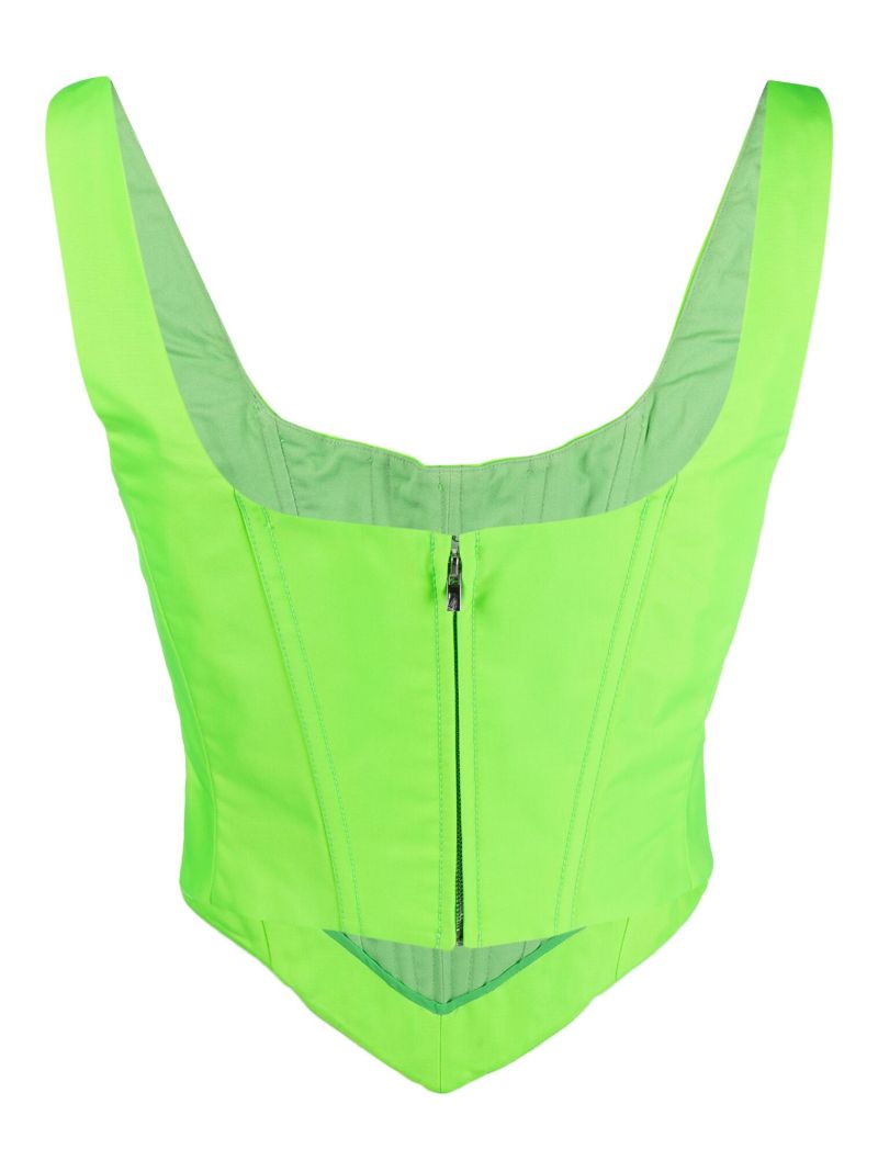 Green Sleeveless Corset Top