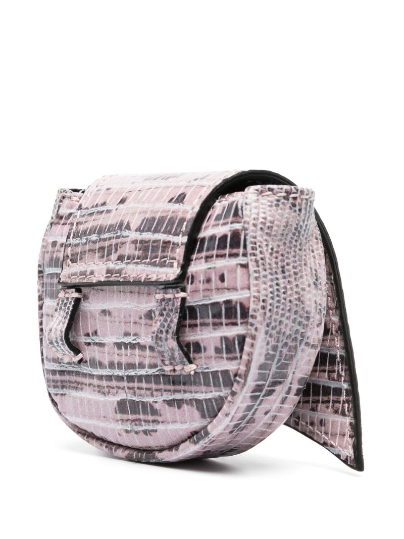 Pink Kikki Lizard Effect Leather Mini Bag