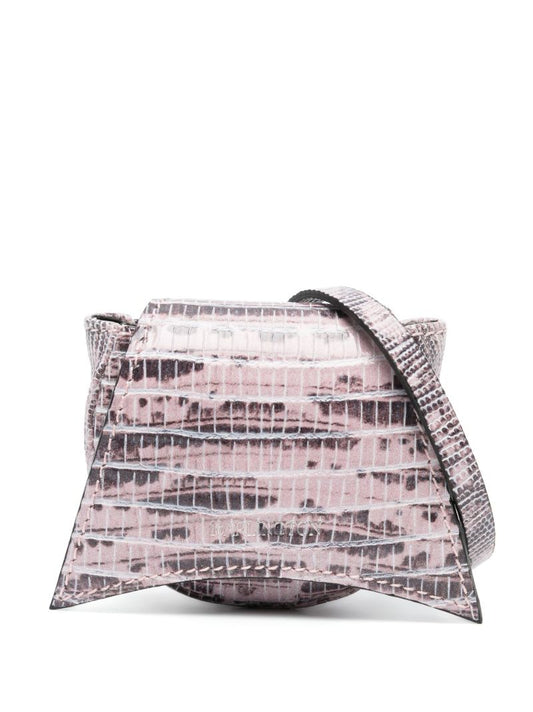 Pink Kikki Lizard Effect Leather Mini Bag