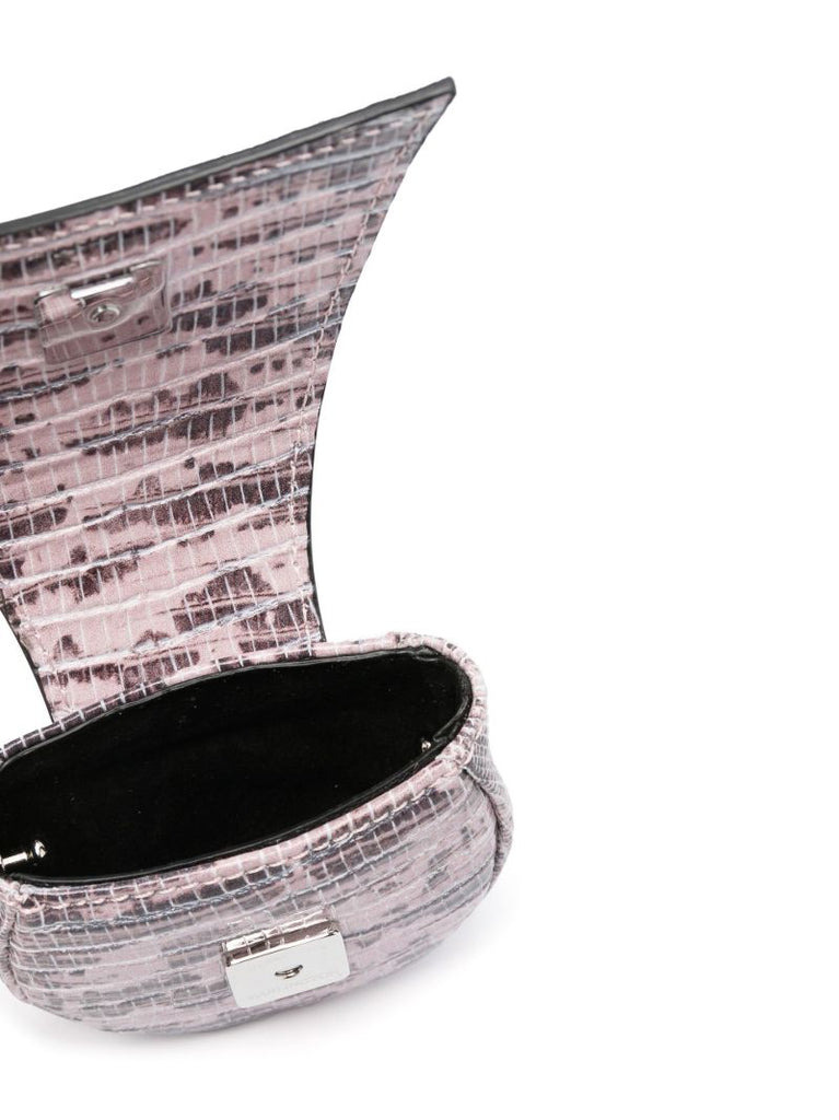 Pink Kikki Lizard Effect Leather Mini Bag