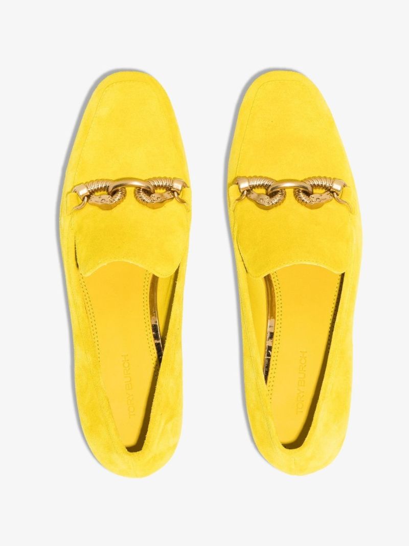 Yellow Jessa Suede Loafers