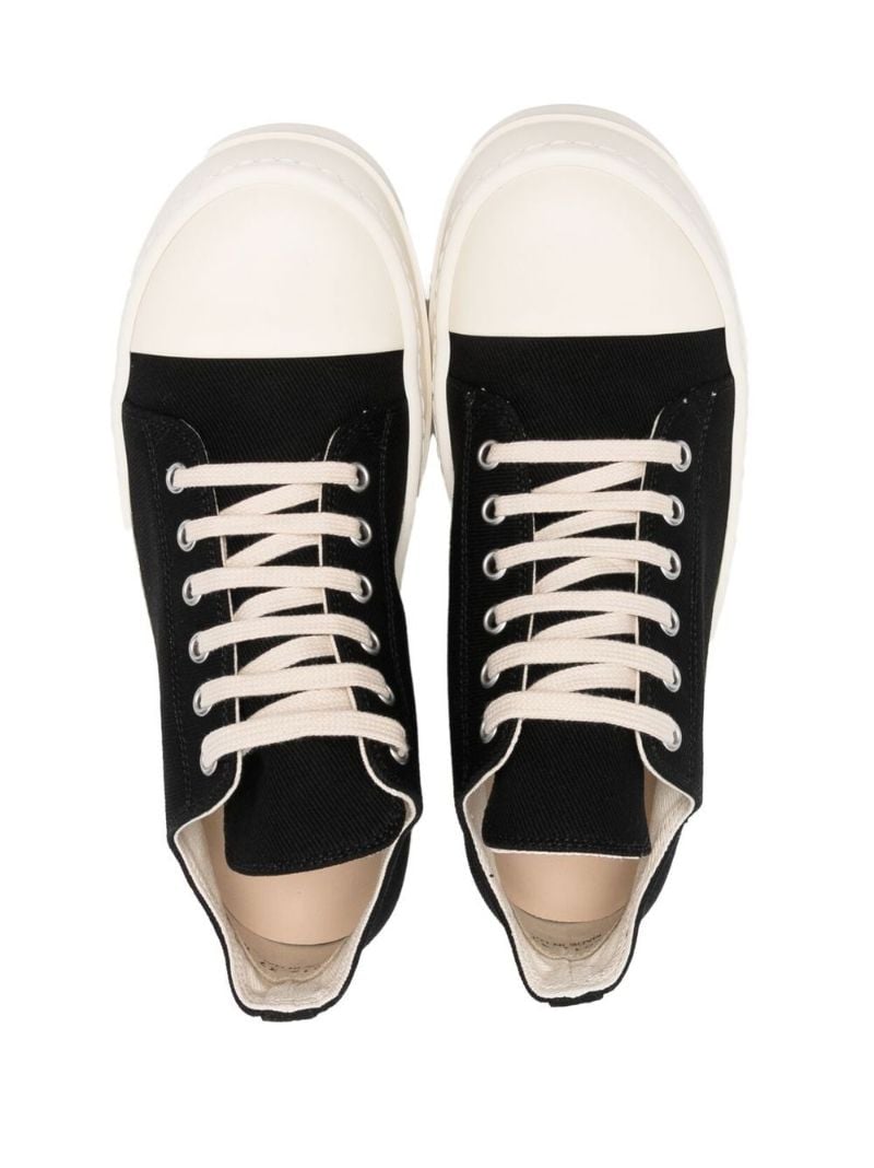 Black Low-top Lace-up Canvas Sneakers