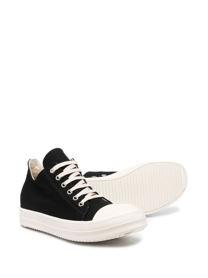 Black Low-top Lace-up Canvas Sneakers