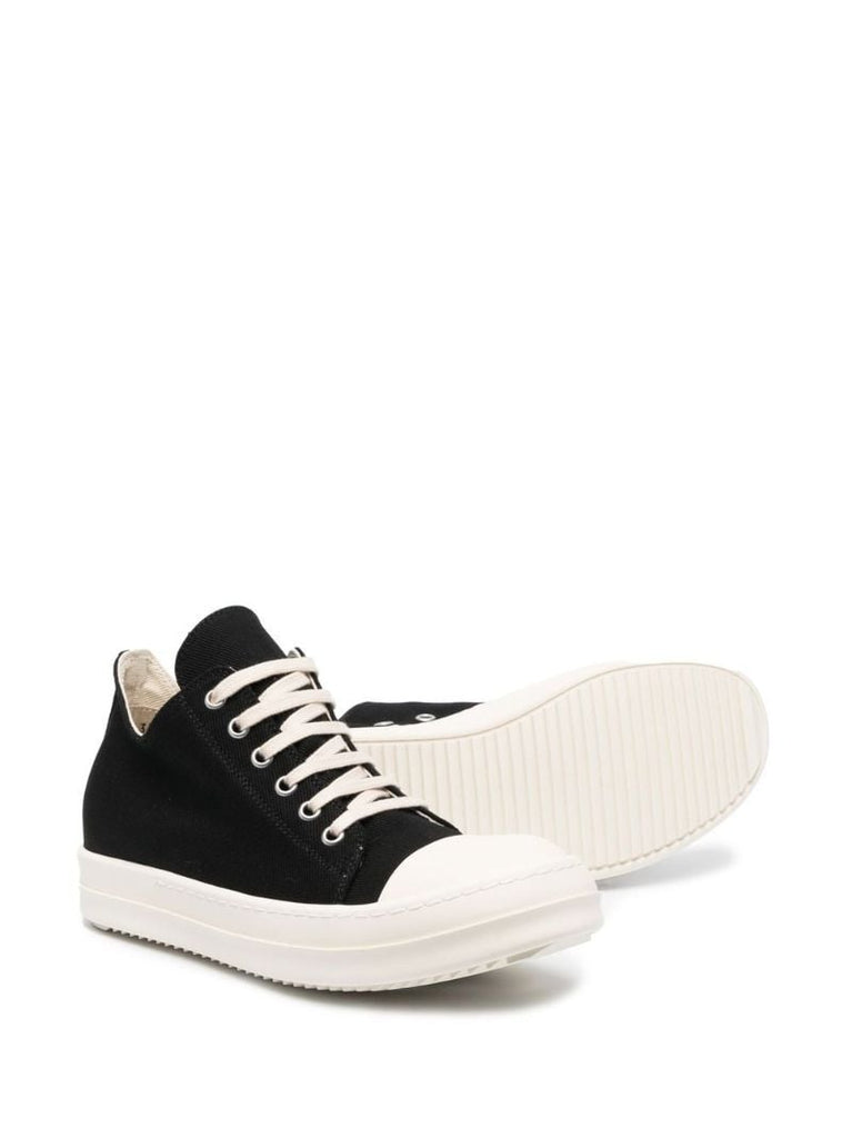 Black Low-top Lace-up Canvas Sneakers