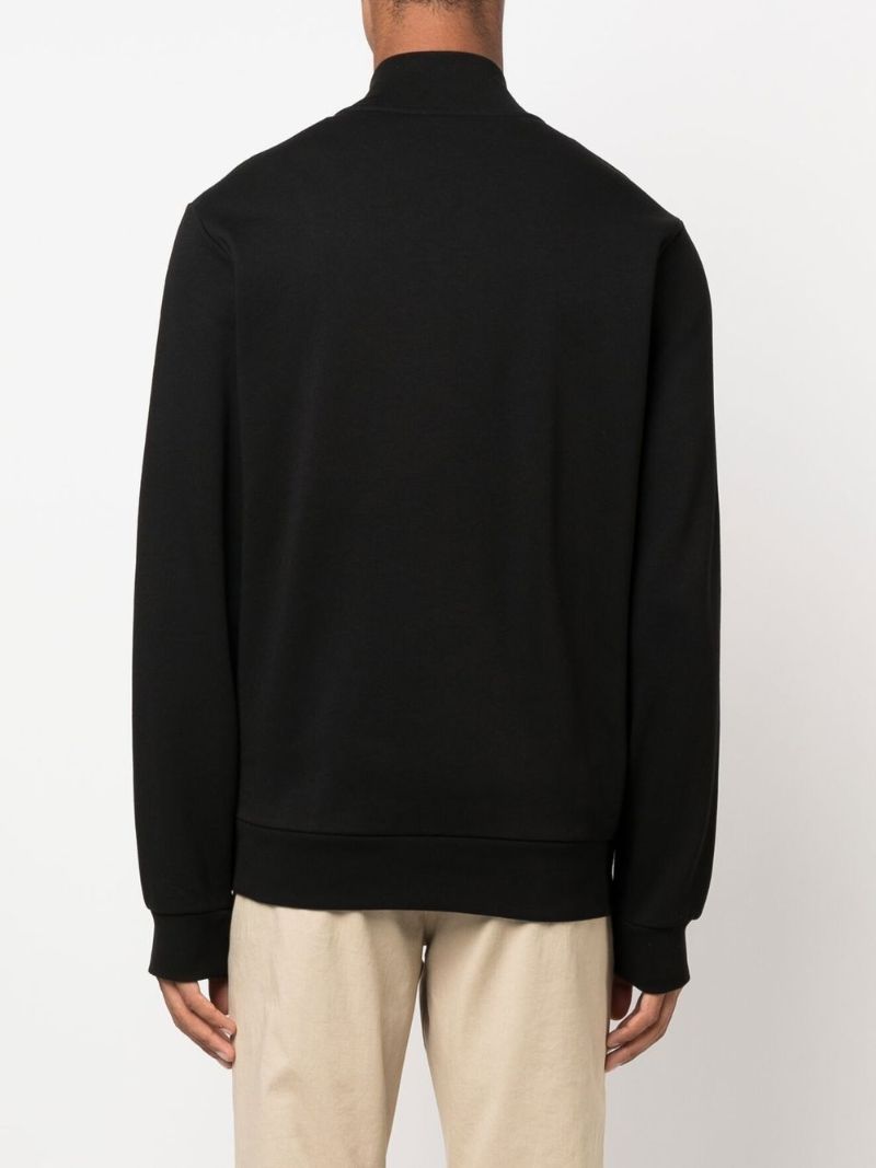 Black Logo Patch Zipped Sweatshirt